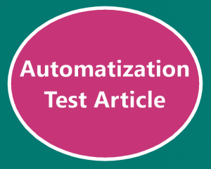 Testartikel voor Dz over automatisering